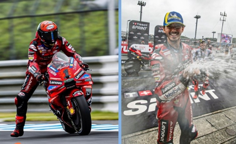 Francesco Bagnaia menang dramatis di Sprint Race MotoGP Jepang 2024 (foto/IG Pecco63)