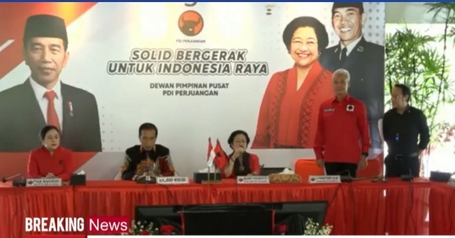 Megawati umumkan Ganjar Pranowo resmi sebagai Capres Pemilu 2024 (foto/int)