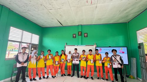 Mahasiswa KKN Desa Pematang Obo bekali siswa SMPN 9 Bathin Solapan dengan growth mindset (foto/ist)
