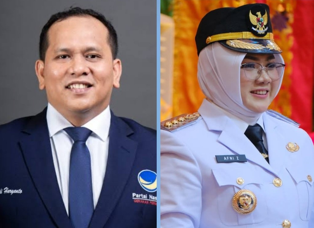 Wakil Ketua Bappilu Nasdem Riau, Dedi (kiri) dorong kepemimpinan Bupati Siak, Afni tetap pro rakyat (foto/int)