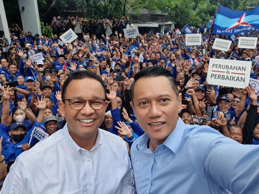 Anies Baswedan bersama Ketum Demokrat, AHY (foto/dok-demokrat)