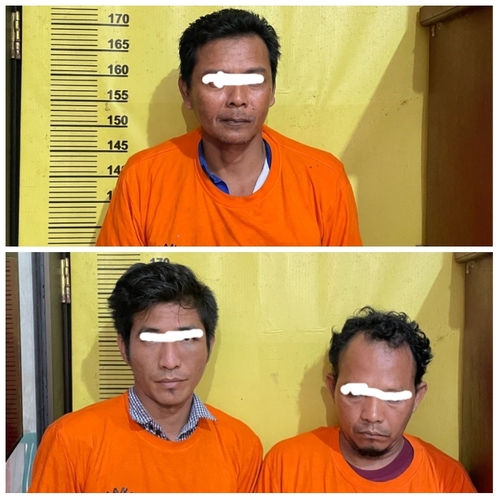 Pelaku pengedar narkoba yang berhasil diringkus oleh Polsek LBJ, Indragiri Hulu. (Foto: Andri Subakti)