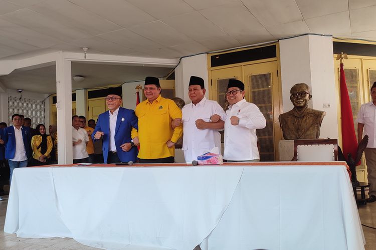 Penandatanganan kerja sama politik antara Golkar, PAN, Gerindra, dan PKB di Museum Perumusan Naskah Proklamasi (foto/int)