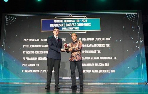 Head External Communication & Media Menagement XL Axiata, Henry Wijayanto (kanan) menerima penghargaan bergengsi Fortune Indonesia 100 Gala 2024 di Jakarta.(foto: istimewa)