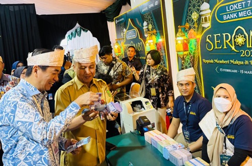 Kepala KPw BI Riau, Panji Achmad saat pembukaan program SERAMBI 2026 di halaman Kantor BI Riau.(foto: barkah/halloriau.com)