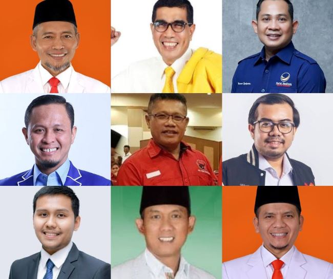 Daftar caleg terpilih DPRD Riau dapil Pekanbaru. Dari kiri atas ke kanan bawah: Ayat Cahyadi, Parisman Ihwan, Munawar Syahputra, Agung Nugroho, Robin P Hutagalung, Ginda Burnama, M Fadel, Kasir dan Ahmad Tarmizi (foto:ist)