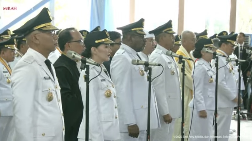 Pelantikan Kepala Daerah diwakili enam pejabat (foto/yuni)