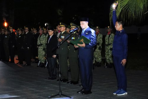 Bupati Inhu bersama Forkopimda renungan suci di TMP Indra Bhakti (foto/ist)