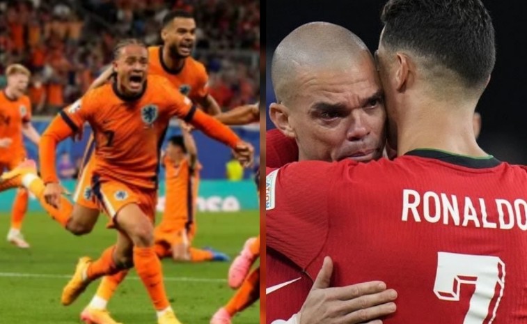 Pepe menangis dalam pelukan Ronaldo karena Portugal gagal ke semifinal Euro 2024 (foto/int)