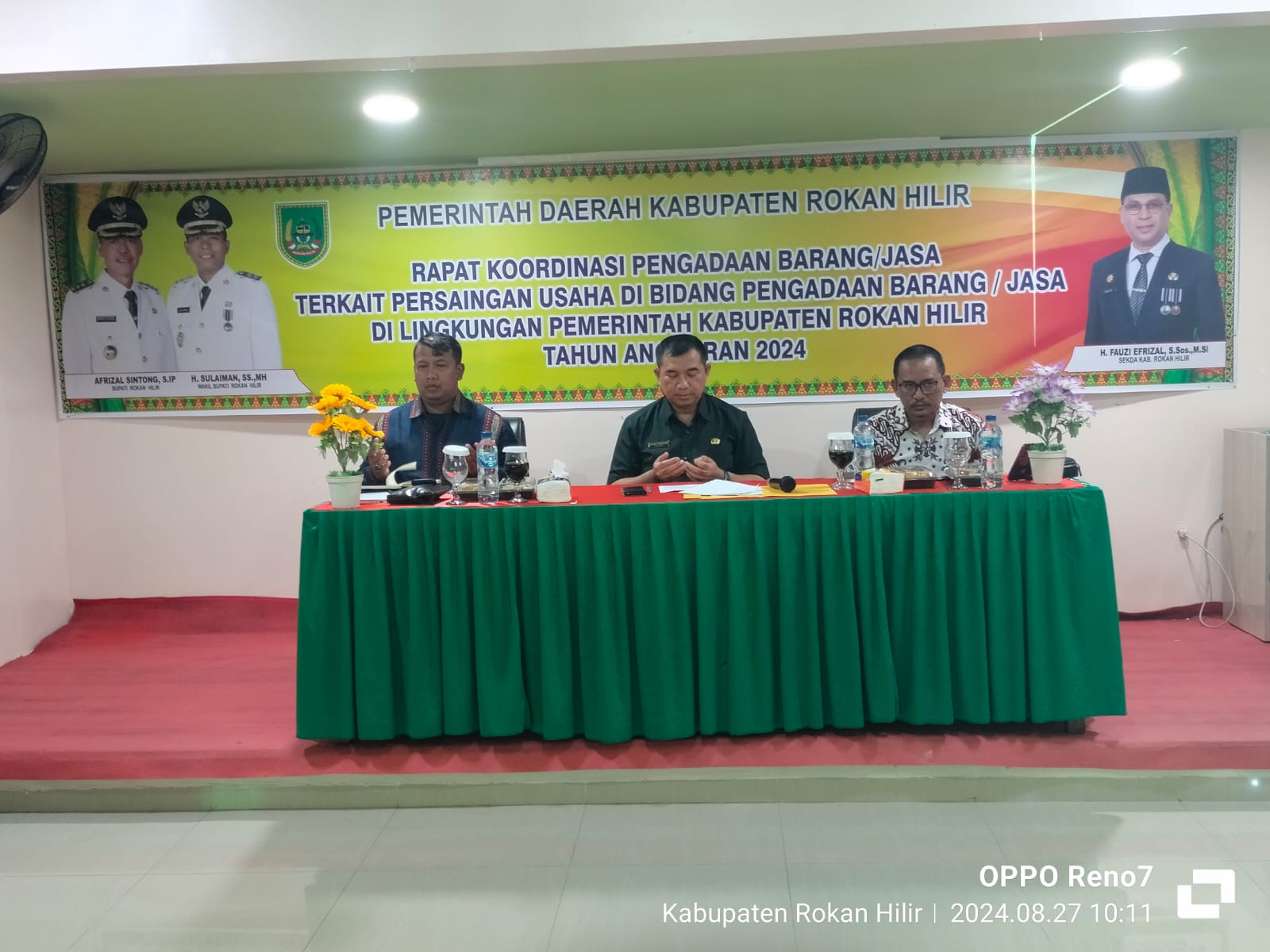 Asisten II Pemkab Rohil, M Nur buka Rakor pengadaan barang dan jasa (foto/afrizal)