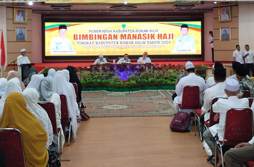 Kegiatan manasik haji tingkat Kabupaten Rohil.(foto: afrizal/halloriau.com)