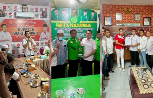 Maliki daftar bakal calon Bupati Rohil di PKS, PDIP, dan PPP (foto/ist)