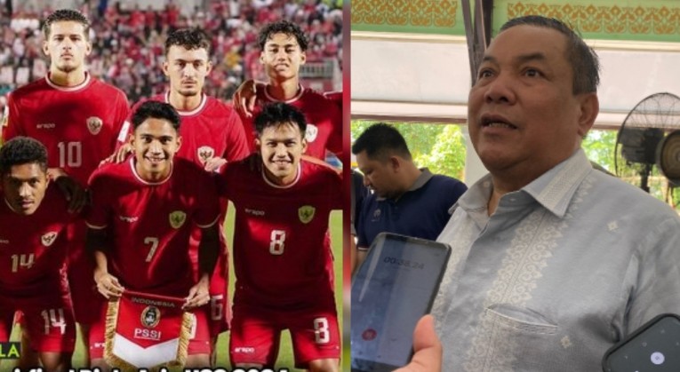 Pj Gubernur Riau SF Hariyanto (kanan) prediksi Timnas Indonesia menang telak (foto/int)