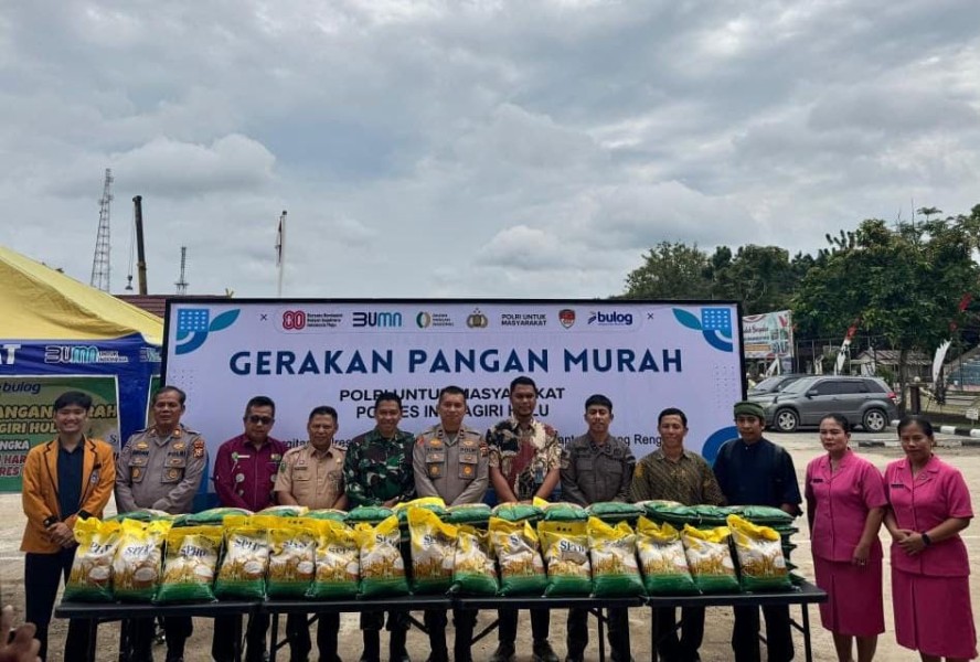 Polres Inhu sukses gelar Gerakan Pangan Murah (foto/andri)