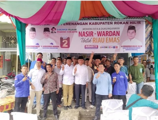 Cawagubri HM Wardan kampanye dialogis dan resmikan Posko Pemenangan di Rohil (foto/afrizal)