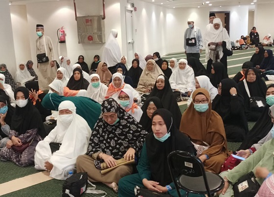 JCH Kabupaten Bengkalis yang tergabung dalam Kloter 10 BTH hari ini mengikuti kegiatan Visitasi bimbingan ibadah tentang manasik haji