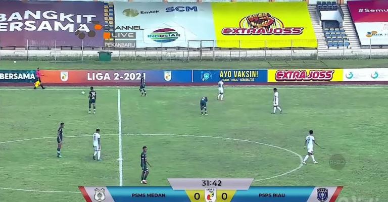 PSPS Riau dibungkam PSMS Medan 0-2 pada laga lanjutan putaran kedua Grup A Liga 2 Indonesia 2021, di Stadion Kaharuddin Nasution, Senin (22/11/2021). 