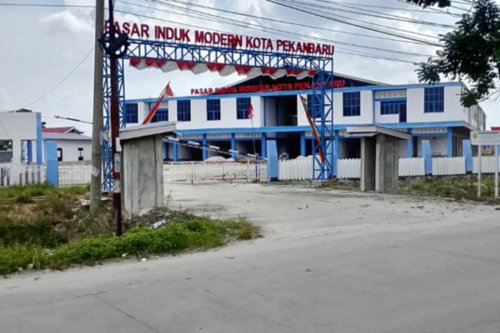 Pasar Induk Pekanbaru di Arengka masih belum dioperasikan.(foto: int)