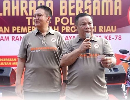 Gubernur Riau (Gubri), SF Hariyanto di Mapolda Riau. Jumat, (28/6/2024).