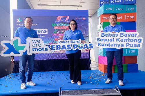 Manajemen XL Axiata saat launching paket data Bebas Puas.(foto: istimewa)