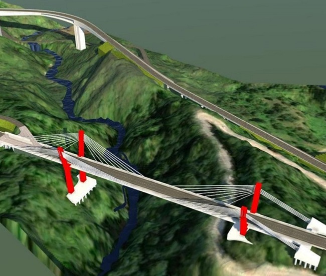 Desain pembangunan Flyover Sitinjau Lauik di Kota Padang, Sumatera Barat. (Foto: Dok. Hutama Karya)