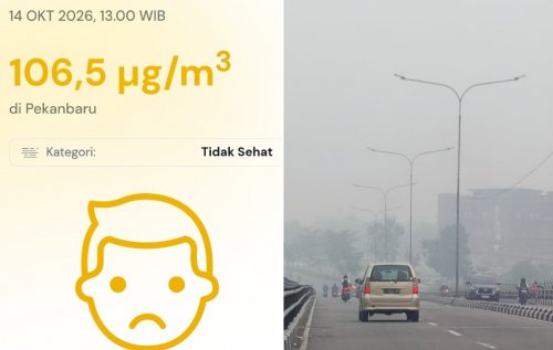 Ilustrasi kualitas udara Pekanbaru tidak sehat siang ini (foto/ist)