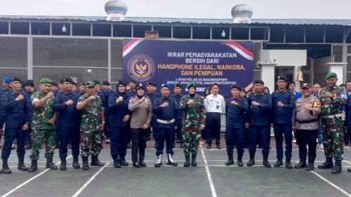 Lapas Kelas IIA Bagansiapiapi deklarasikan bersih dari handphone ilegal, narkoba, dan penipuan (foto/Afrizal)