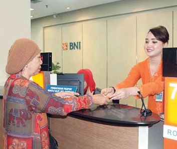 ilustrasi layanan disalah satu Bank BNI.