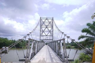 Jembatan Gantung Sipungguk kini fungsional, akses Kampar-Bangkinang lebih cepat (foto/int)