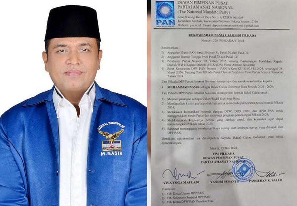 PAN rekomendasi M Nasir jadi bakal Cagub di Pilgub Riau 2024 (foto/int)