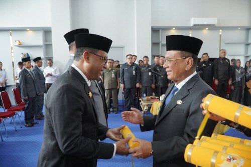 Bupati Rohil, Bistamam lantik puluhan pejabat (foto/afrizal)