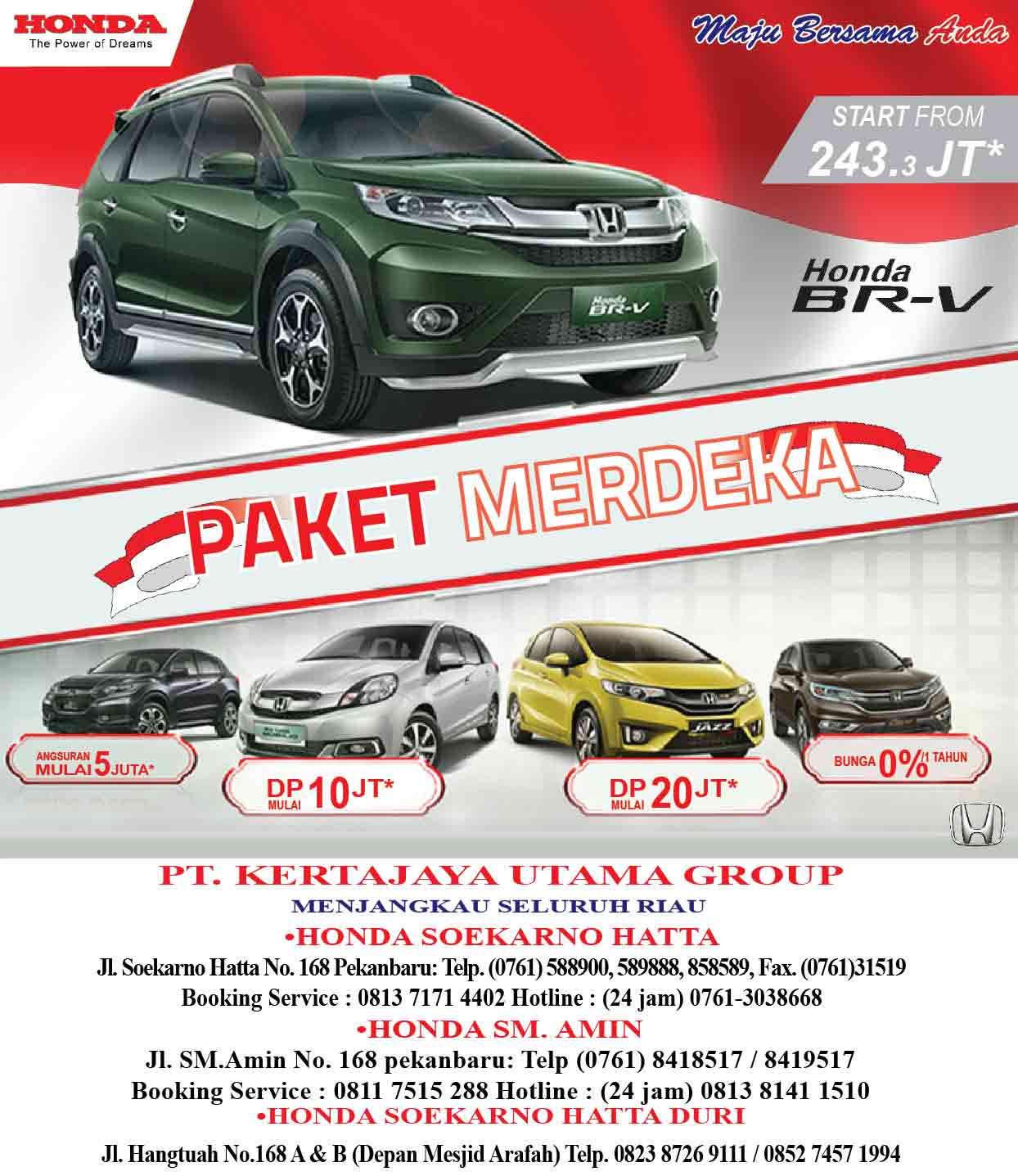 Paket Merdeka Manjakan Customer Honda Soekarno Hatta 