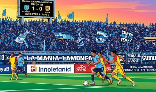 Persela Lamongan vs PSPS Pekanbaru.(ilustrasi/AI/halloriau.com)