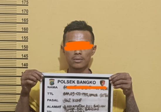 Maling TV hingga pakaian, RH (31) diciduk tim Reskrim Polsek Bangko (foto/zal)