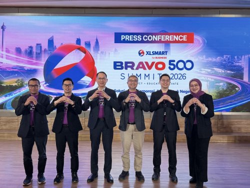 Jajaran manajemen XLSmart dalam acara Press Conference BRAVO 500 di Jakarta.(foto: istimewa)
