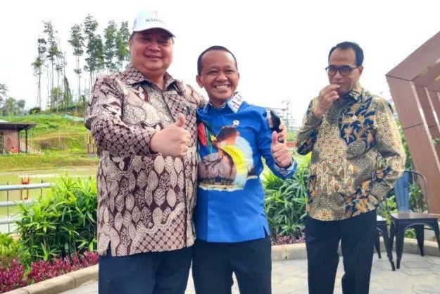 Bahlil bersama Airlangga Hartarto.(foto: int)