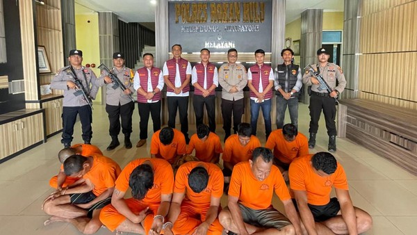 10 komplotan pencurian sapi di Rokan Hulu diciduk polisi (foto/int)