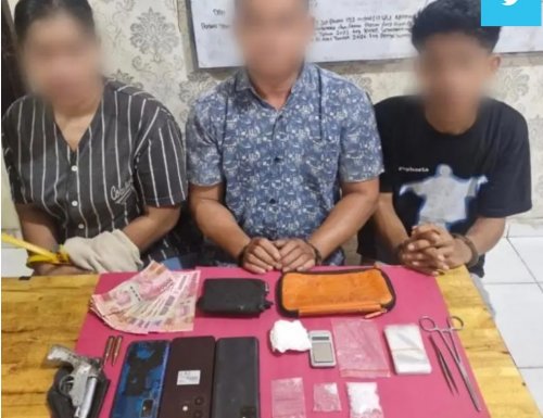 Tiga terduga pengedar sabu diciduk di Siak, polisi sita senpi rakitan (foto/klikmx)
