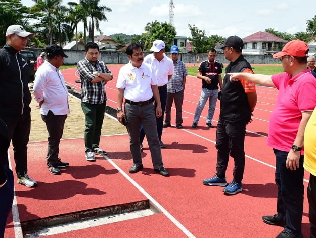 PB Porwil Sumatera XI, bersama KONI Provinsi Riau, Dinas Pemuda dan Olahraga Riau dan Pemkab Kampar kembali meninjau persiapan venue Atletik di Kabupaten Kampar, Minggu (22/10/2023). 