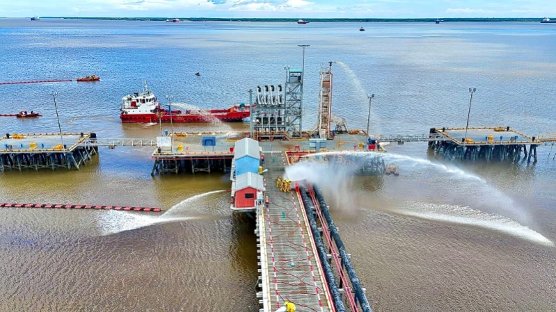 Latihan gabungan keadaan darurat operasi migas di fasilitas pelabuhan WK Rokan, yang dilaksanakan PT PHR (foto/ist)