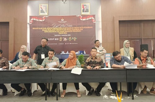 Rapat Pleno KPU Kota Pekanbaru.(foto: mimi/halloriau.com)