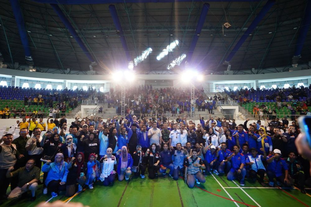 Kadisnakertrans memperingati Hari Buruh atau May Day tahun 2024 di Gedung Olahraga Gelanggang Remaja (foto/yuni)