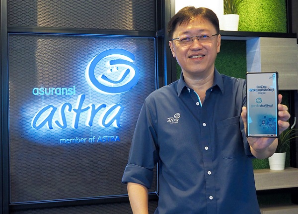 CEO Asuransi Astra, Rudy Chen memperkenalkan produk terbaru Asuransi Astra di segmen asuransi kesehatan perorangan berbasis digital, Garda Healthtech.