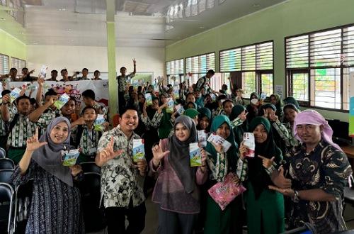 BRK Syariah sosialisasi di SMPN 8 Pekanbaru.(foto: istimewa)