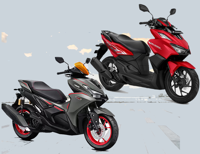 Yamaha Aerox Alpha vs Honda Vario 160.