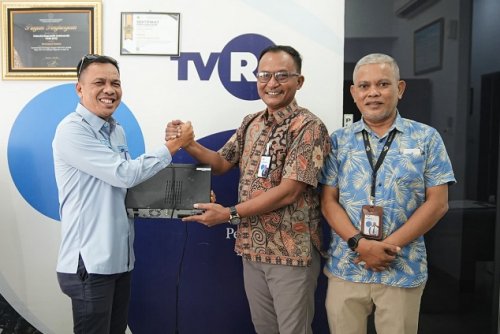 Pemkab Kuansing dapat apresiasi TVRI atas dukungan siaran Piala Dunia.(foto: ultra/halloriau.com)