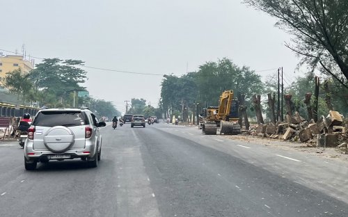 Pemprov Riau gesa pelebaran Jalan Sisingamangaraja, Pekanbaru.(foto: mcr)