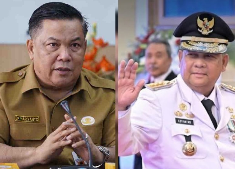 SF Hariyanto (kiri) disebut kandidat kuat jadi Pj Gubri pengganti Edy Natar (kanan) yang segera habis masa jabatan (foto/int) 