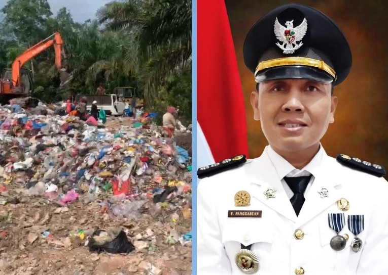 Camat Rumbai Barat, Fachruddin (kanan) mint PT EPP stop aktivitas bongkar muat sampah di TDS Jalan Siak 2 (foto/ist)