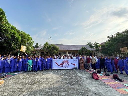 BRK Syariah sosialisasi tabungan Simpel di SMPN 33 Pekanbaru (foto/Yuni)